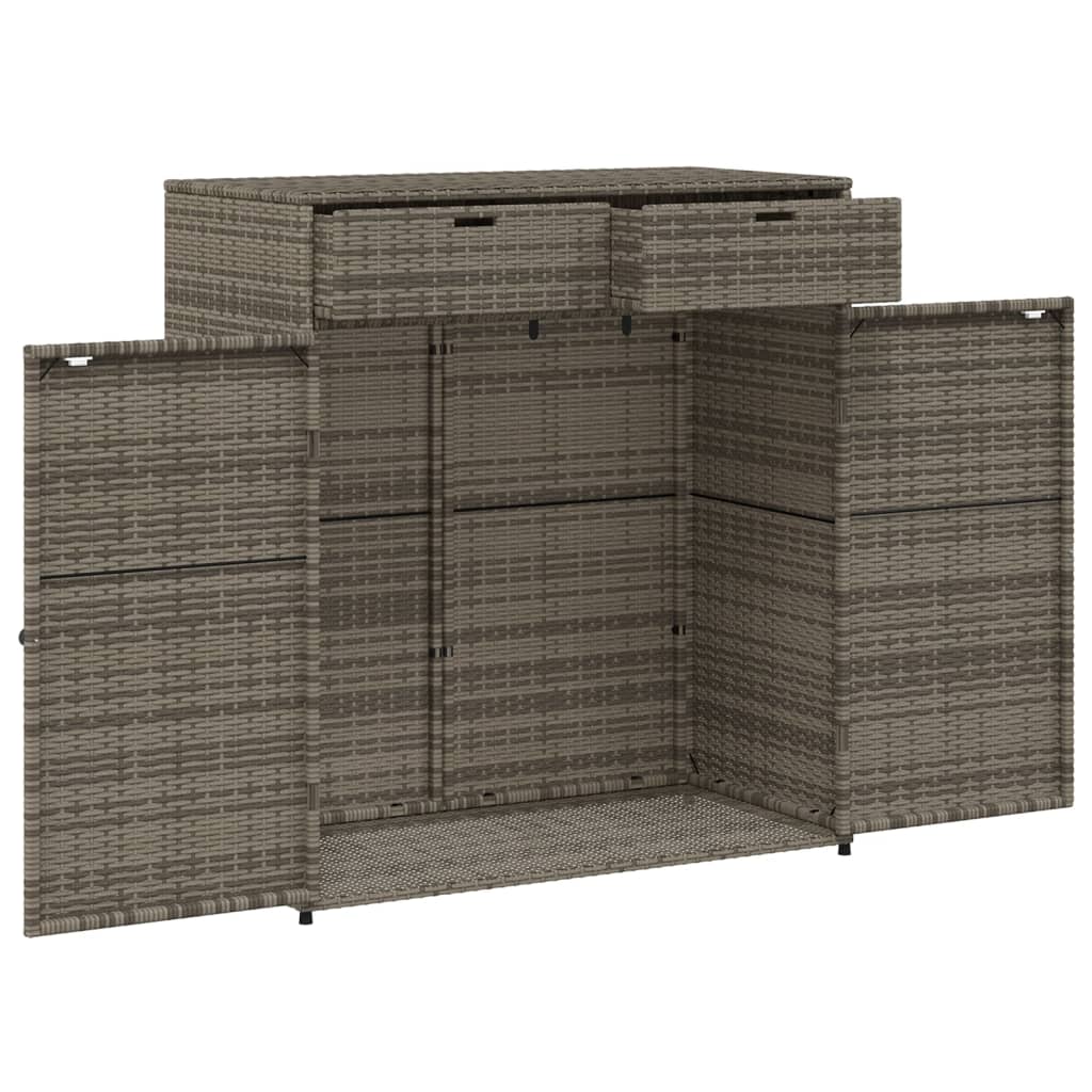 Tuinkast 105x55x113 cm poly rattan grijs - Afbeelding 6