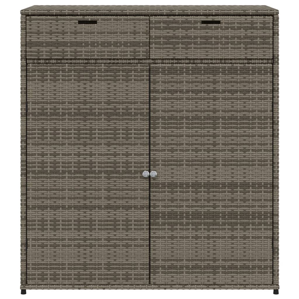 Tuinkast 105x55x113 cm poly rattan grijs - Afbeelding 7