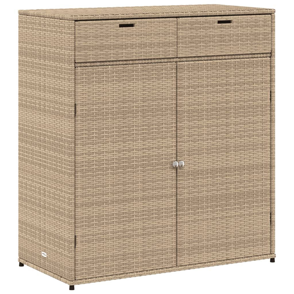 Tuinkast 105x55x113 cm poly rattan beige - Afbeelding 2