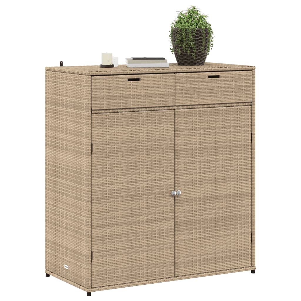 Tuinkast 105x55x113 cm poly rattan beige - Afbeelding 4