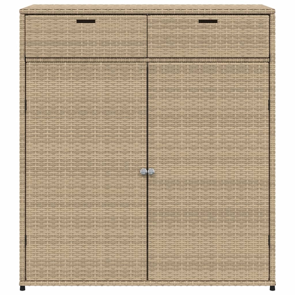 Tuinkast 105x55x113 cm poly rattan beige - Afbeelding 7