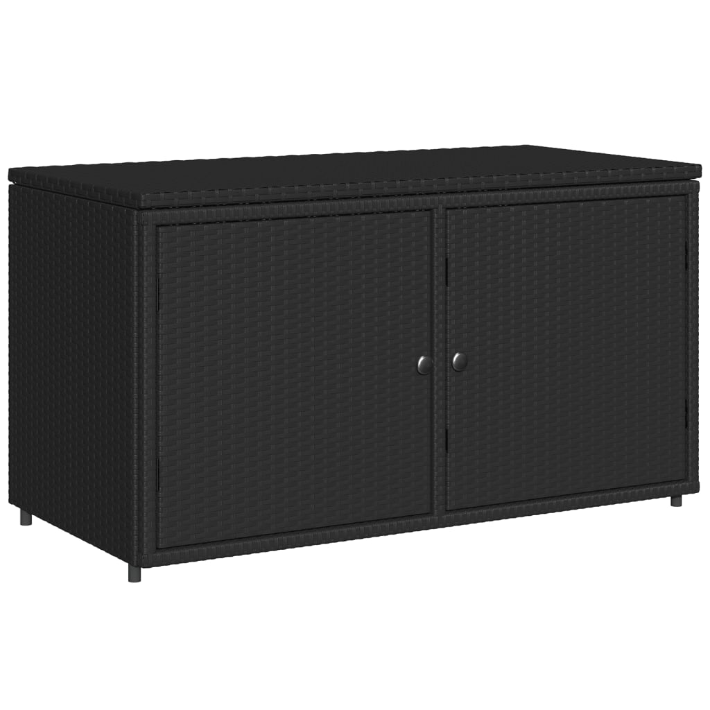 Tuinkast 110x55x60,5 cm poly rattan zwart - Afbeelding 2
