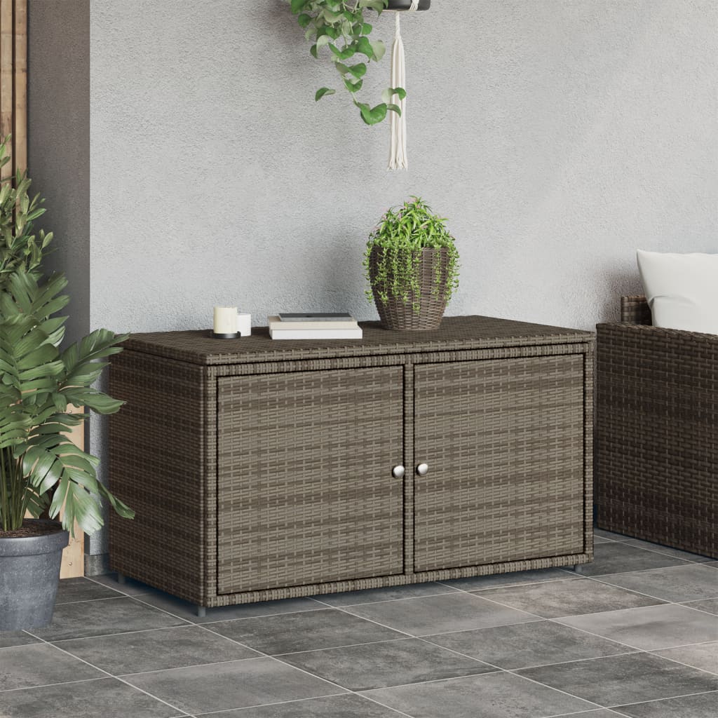 Tuinkast 110x55x60,5 cm poly rattan grijs - Afbeelding 3