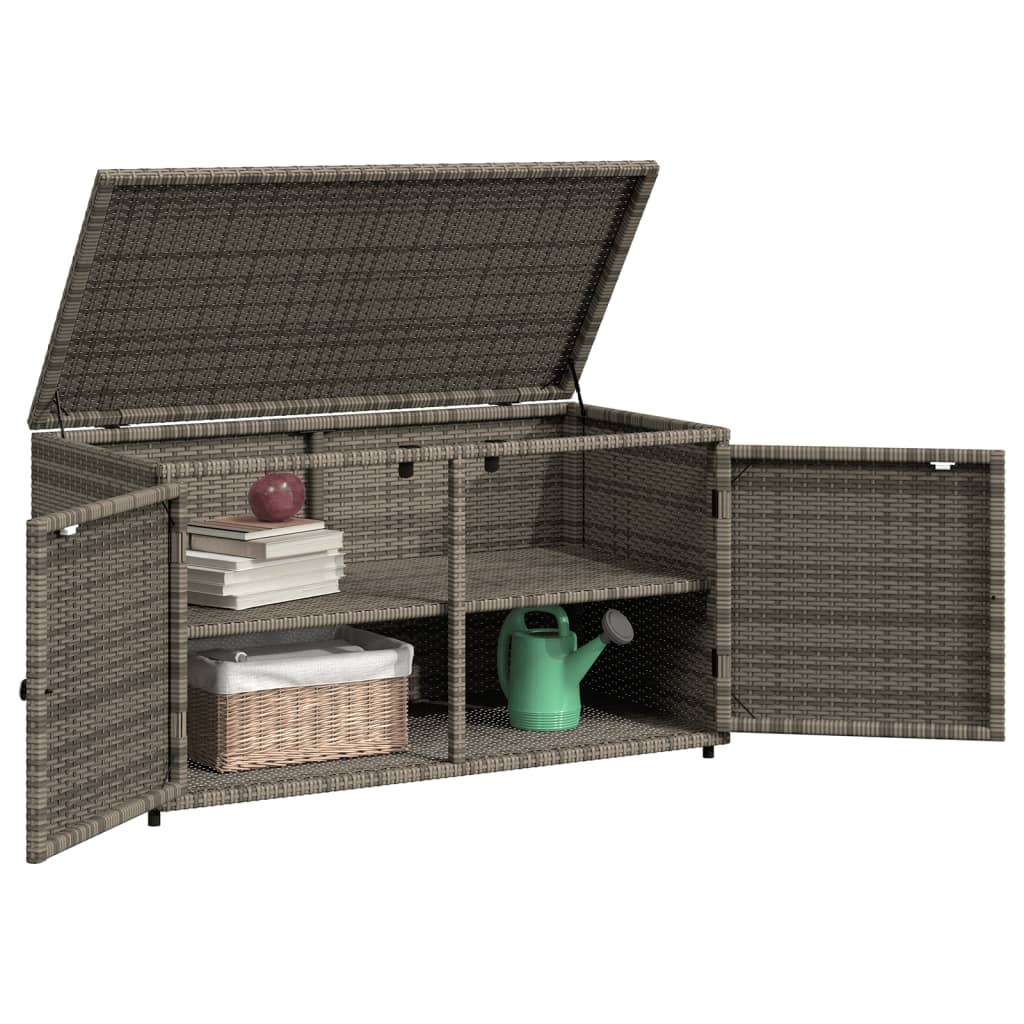 Tuinkast 110x55x60,5 cm poly rattan grijs - Afbeelding 4