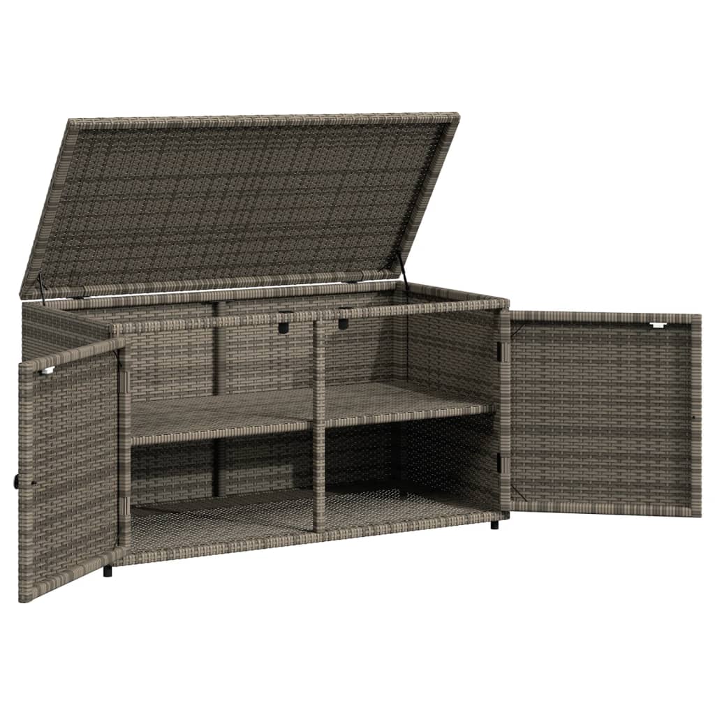 Tuinkast 110x55x60,5 cm poly rattan grijs - Afbeelding 5