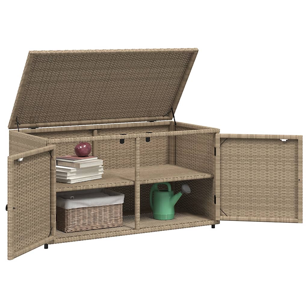 Tuinkast 110x55x60,5 cm poly rattan beige - Afbeelding 5