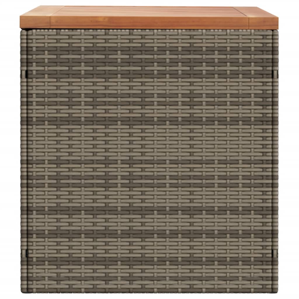 Tuinbox 110x50x54 cm poly rattan en acaciahout grijs - Afbeelding 5