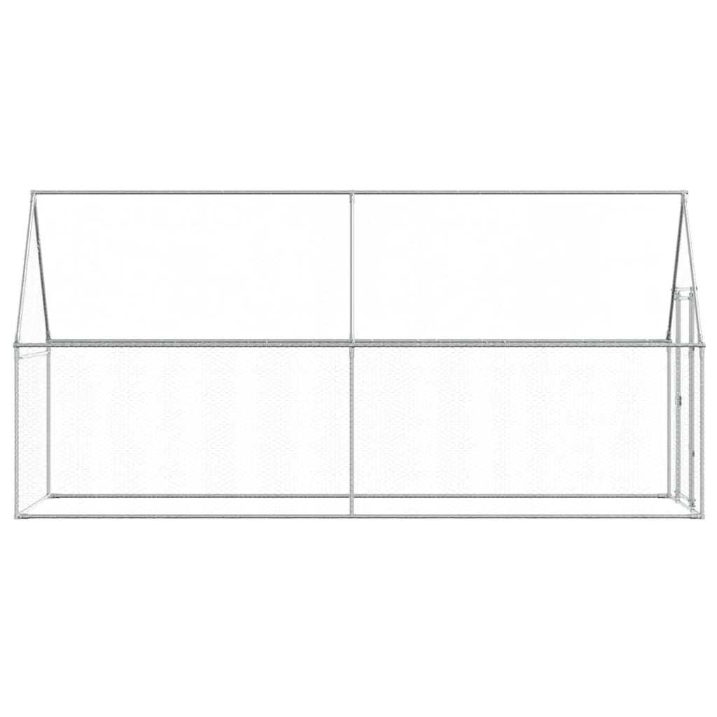 Kippenhok 400x100x190 cm gegalvaniseerd staal zilverkleurig - Afbeelding 5