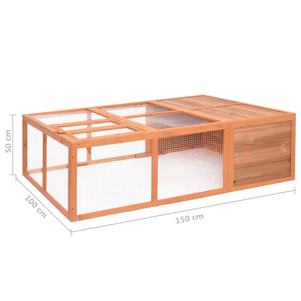 Dierenhok voor buiten 150x100x50 cm massief vurenhout - Afbeelding 7