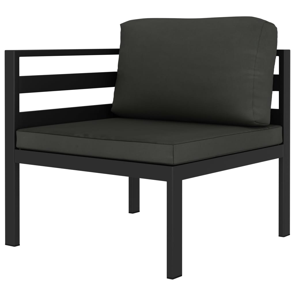 11-delige Loungeset met kussens aluminium antracietkleurig - Afbeelding 3