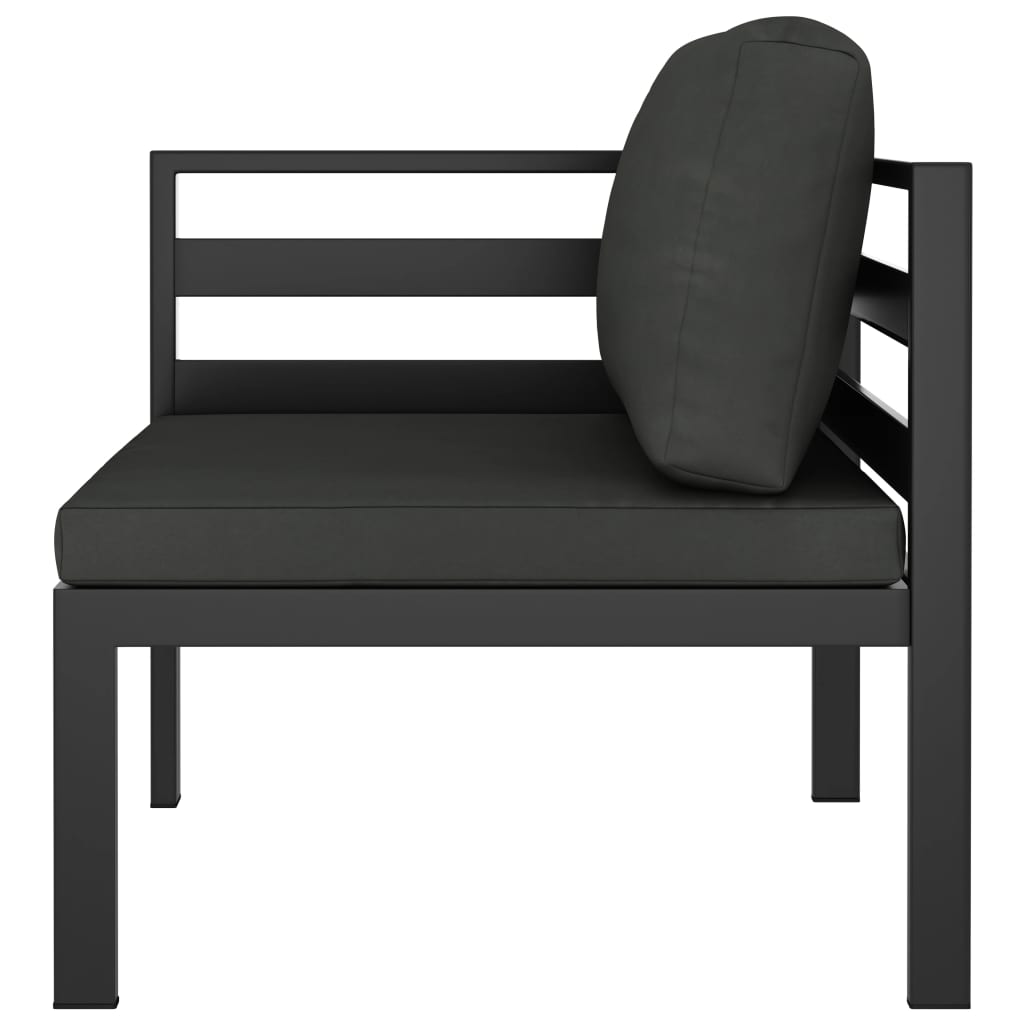 11-delige Loungeset met kussens aluminium antracietkleurig - Afbeelding 4