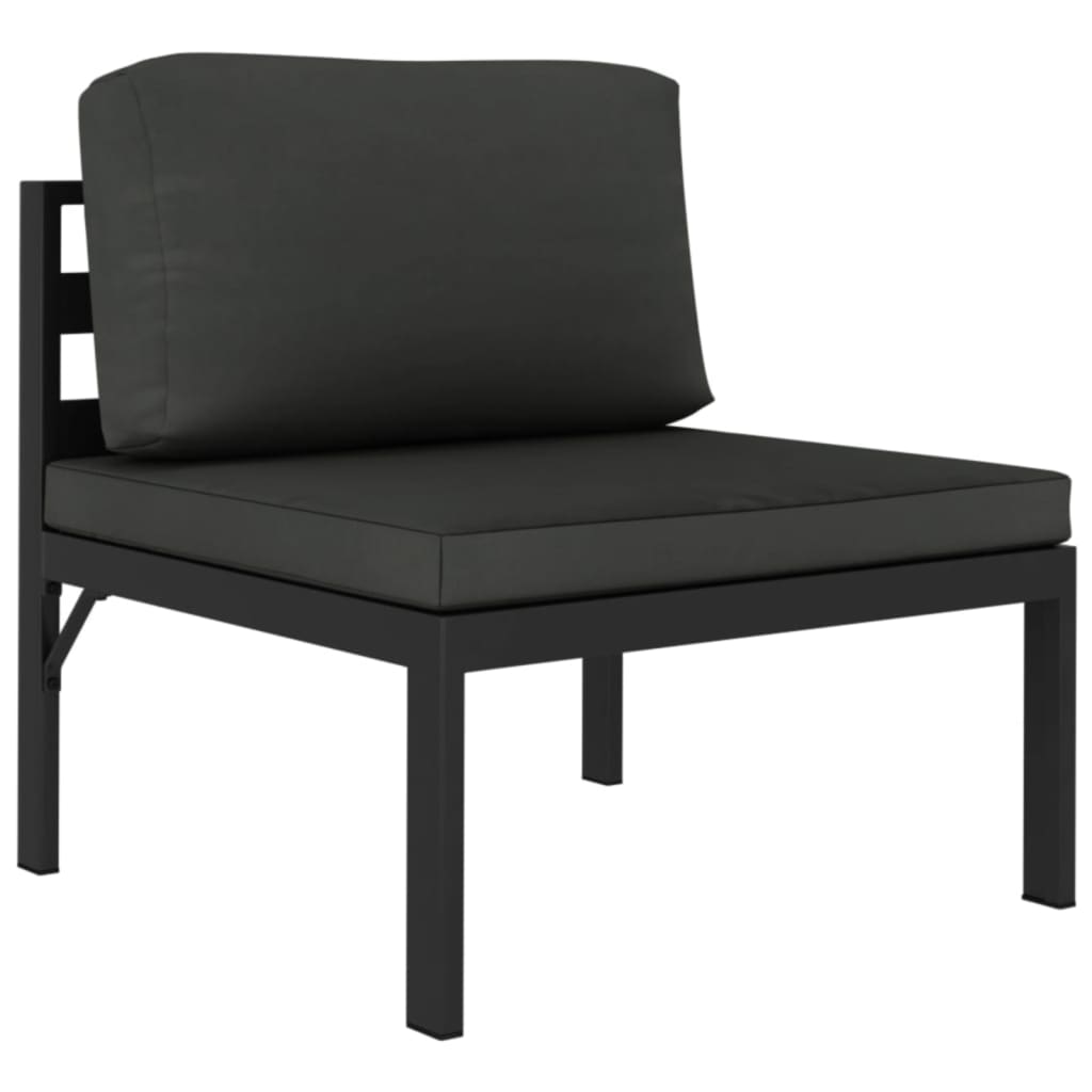 11-delige Loungeset met kussens aluminium antracietkleurig - Afbeelding 5