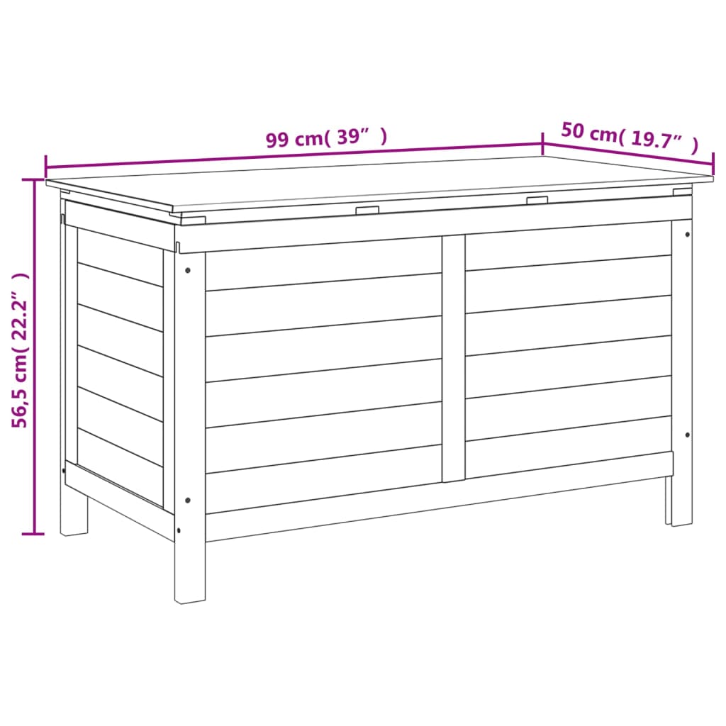 Kussenbox 99x50x56,5 cm massief vurenhout - Afbeelding 8