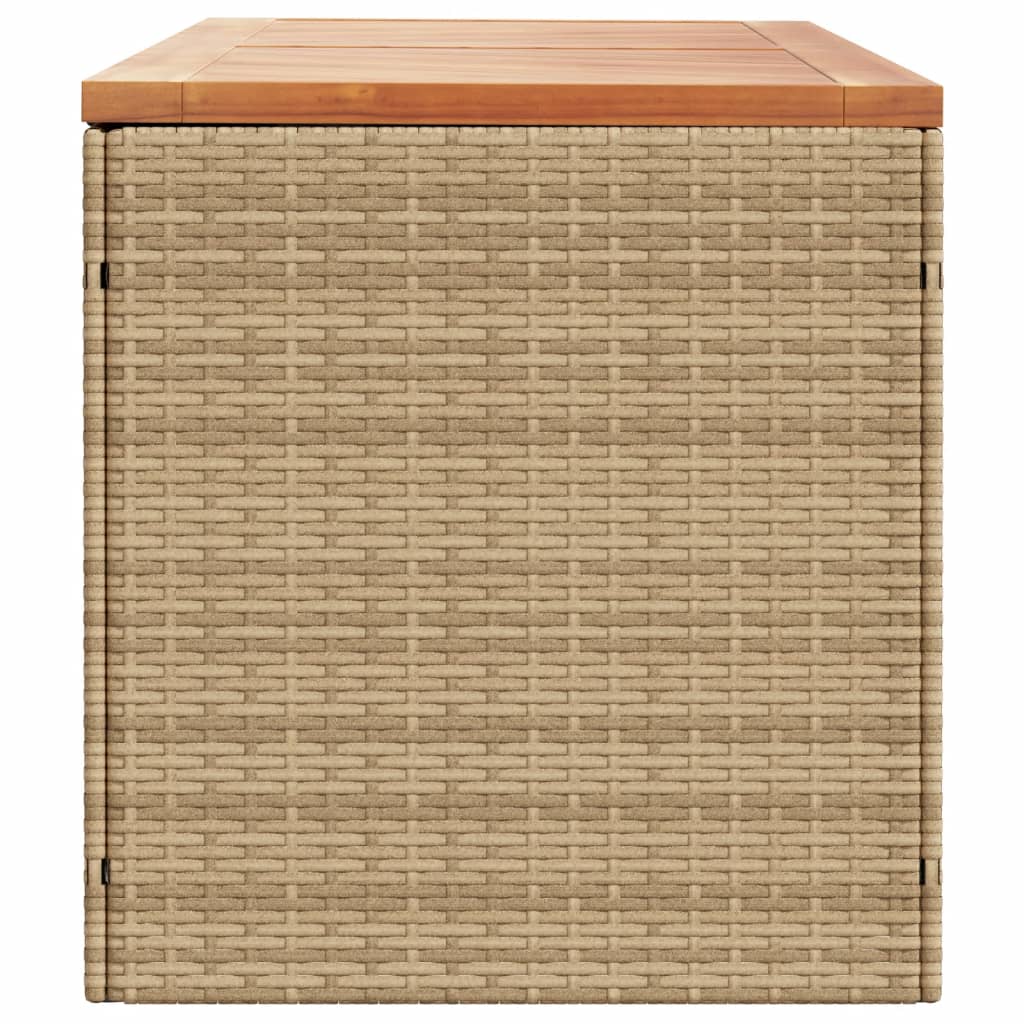 Tuinbox 220x50x54 cm poly rattan en acaciahout beige - Afbeelding 5
