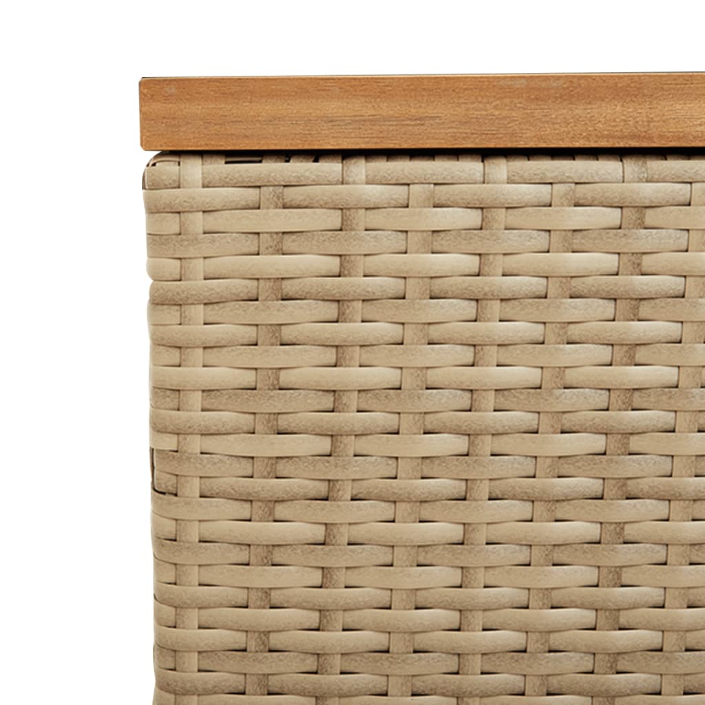 Tuinbox 220x50x54 cm poly rattan en acaciahout beige - Afbeelding 9