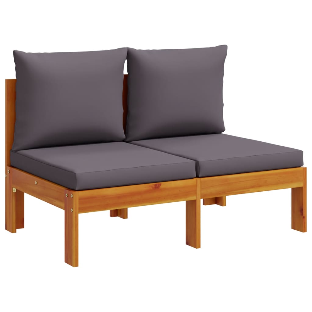10-delige Loungeset met kussens massief acaciahout - Afbeelding 5