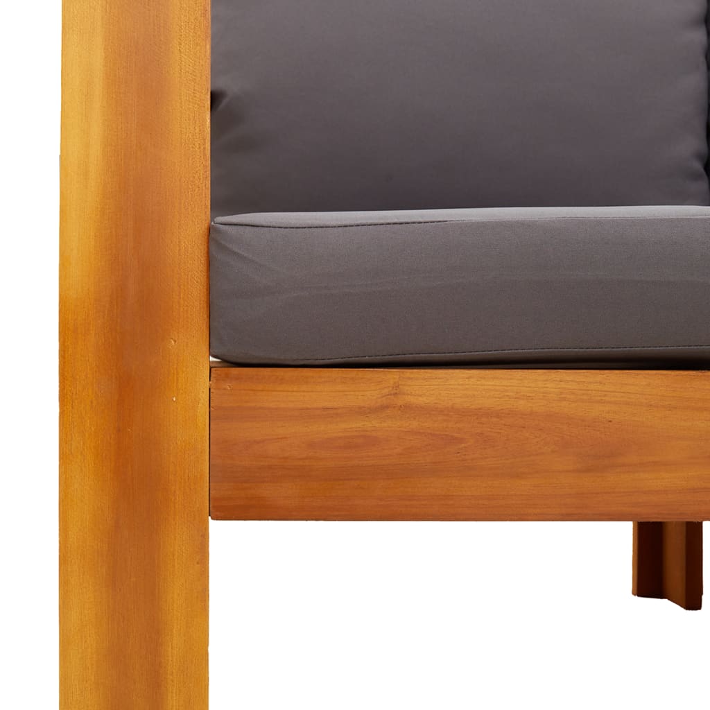 10-delige Loungeset met kussens massief acaciahout - Afbeelding 7