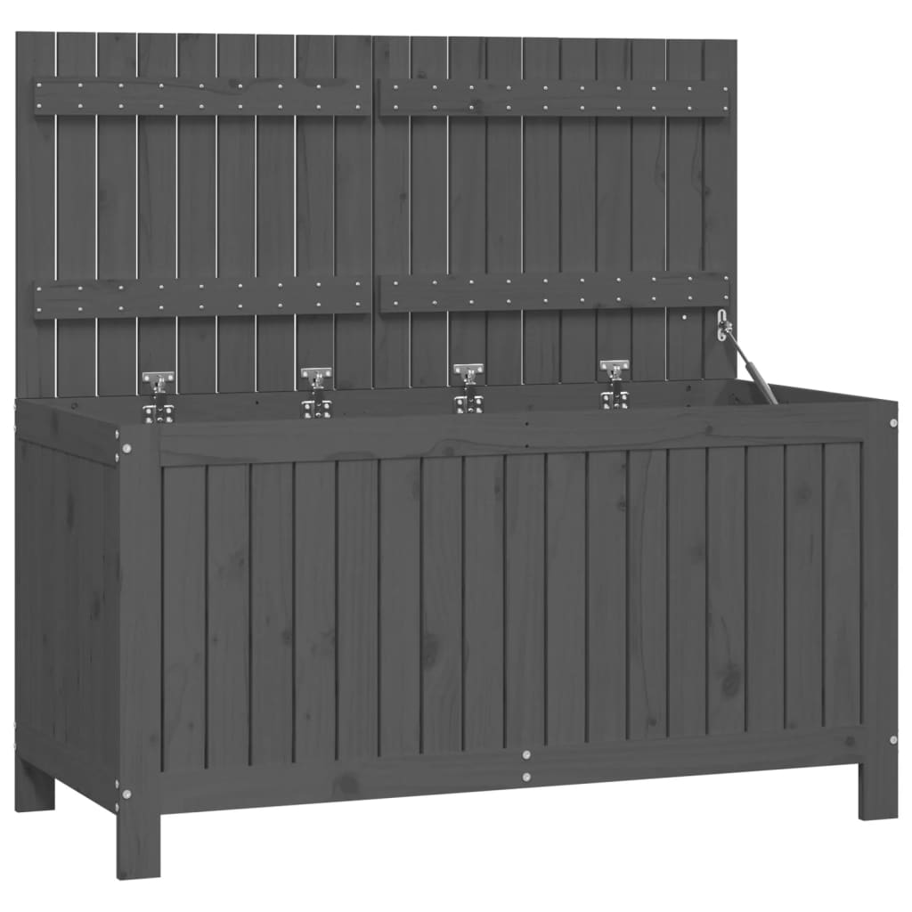 Tuinbox 121x55x64 cm massief grenenhout grijs - Afbeelding 2