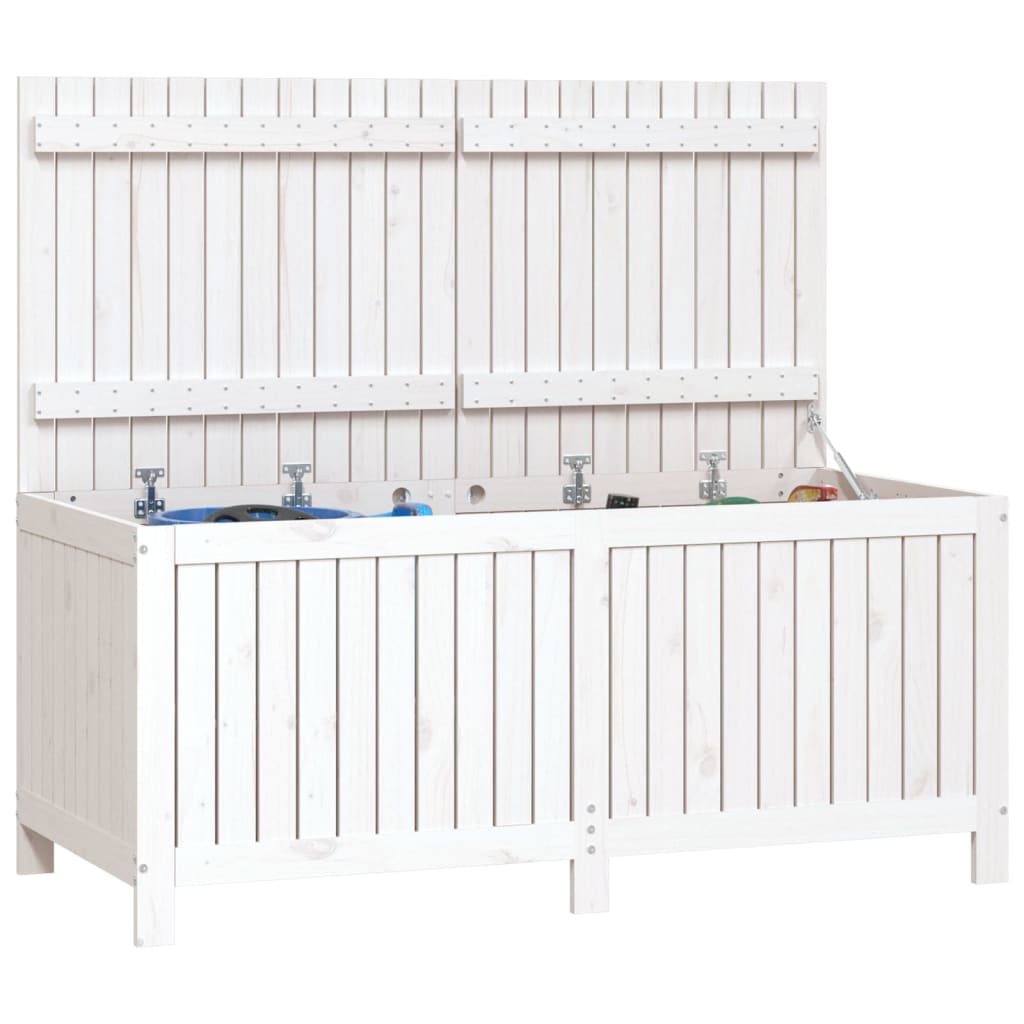 Tuinbox 147x68x64 cm massief grenenhout wit - Afbeelding 4