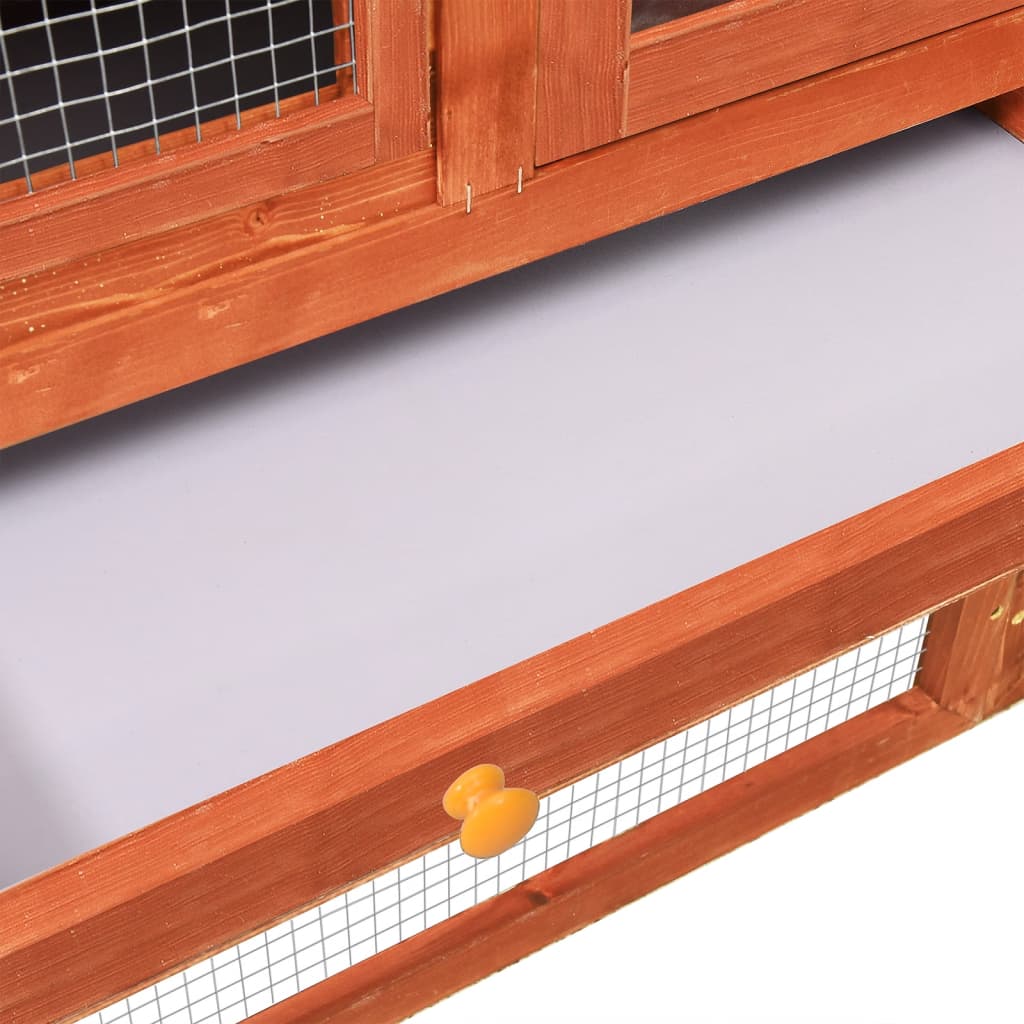 Konijnenhok 140x63x120 cm massief vurenhout - Afbeelding 9