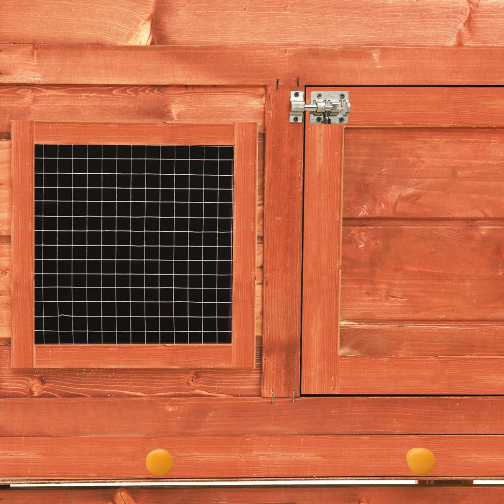 Konijnenhok 140x63x120 cm massief vurenhout - Afbeelding 10