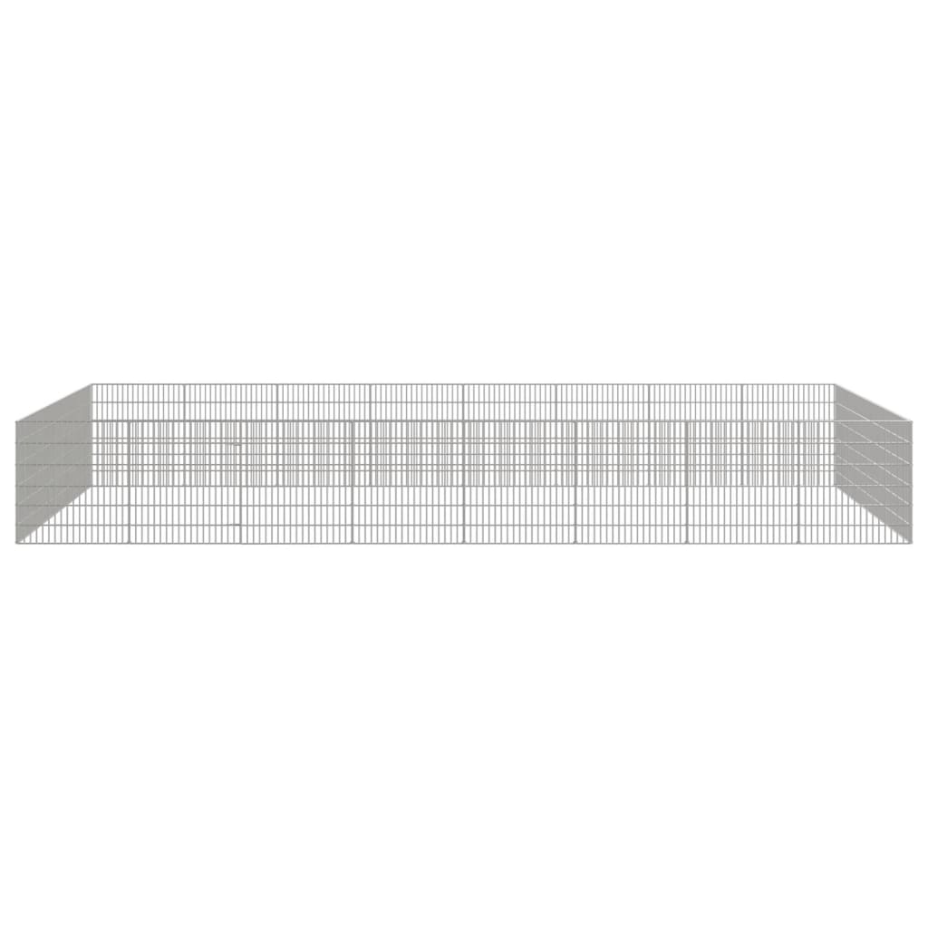 Dierenverblijf 24 panelen 54x60 cm gegalvaniseerd ijzer - Afbeelding 3