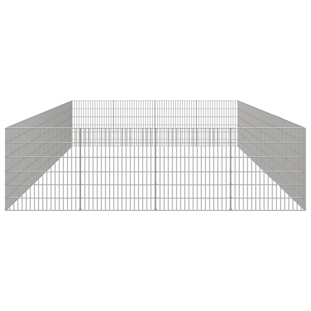 Dierenverblijf 24 panelen 54x60 cm gegalvaniseerd ijzer - Afbeelding 4