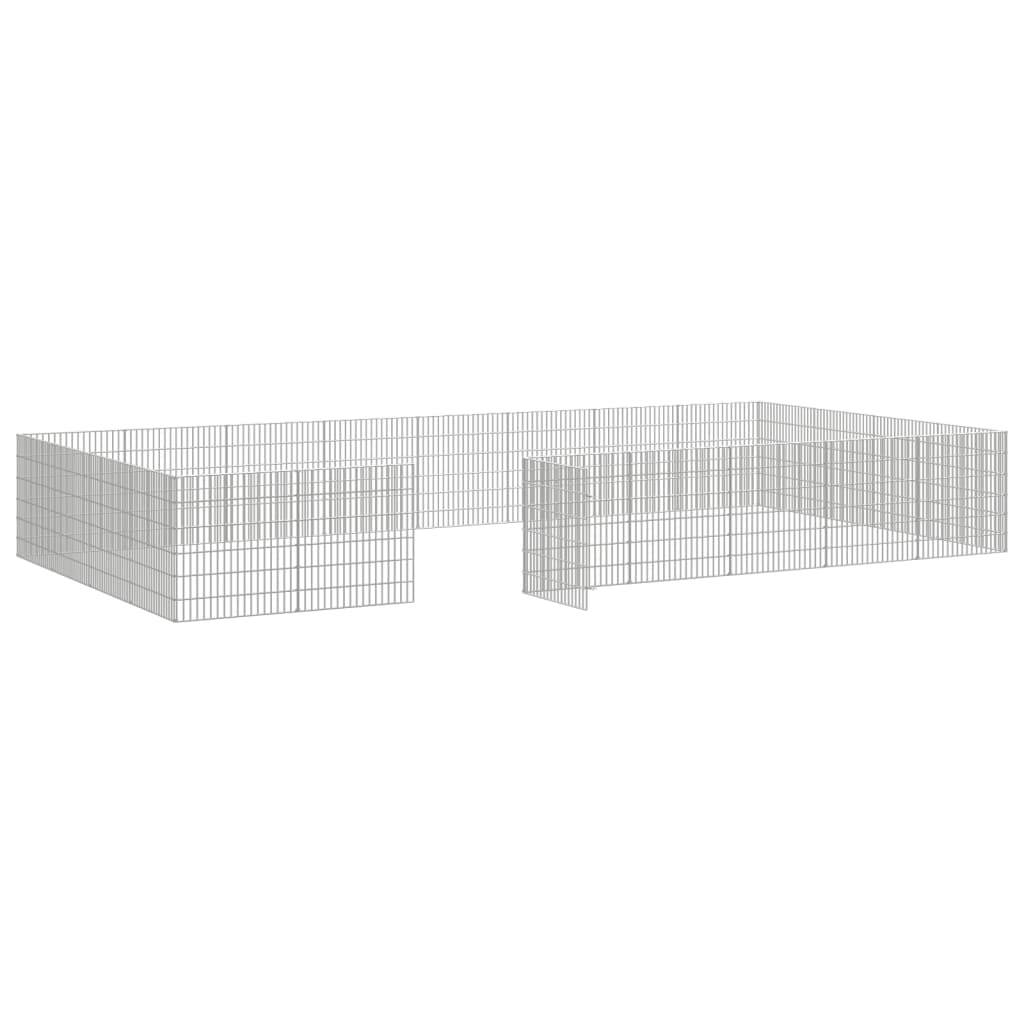 Dierenverblijf 24 panelen 54x60 cm gegalvaniseerd ijzer - Afbeelding 5