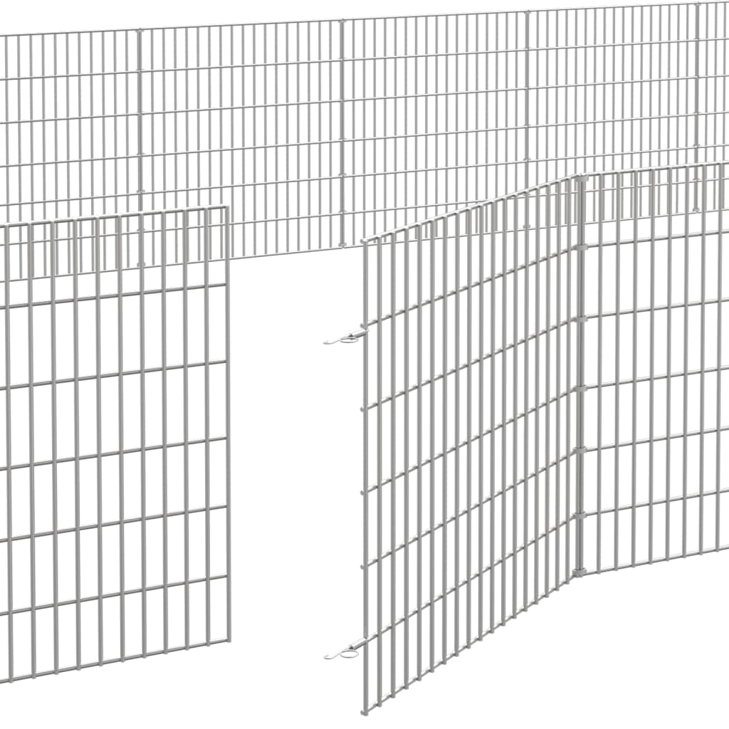 Dierenverblijf 24 panelen 54x60 cm gegalvaniseerd ijzer - Afbeelding 6