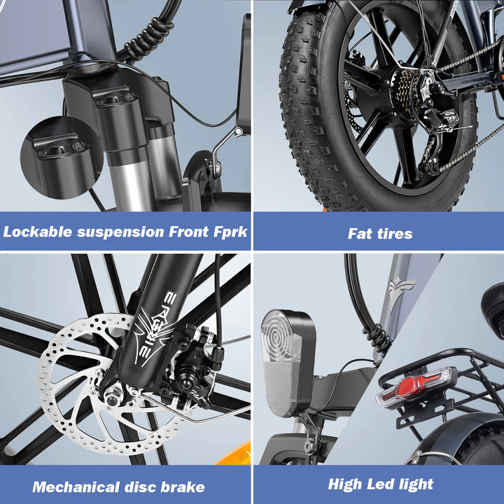 ENGWE EP-2 Pro - Fatbike 250W EU Version - Mat Grijs - Afbeelding 5
