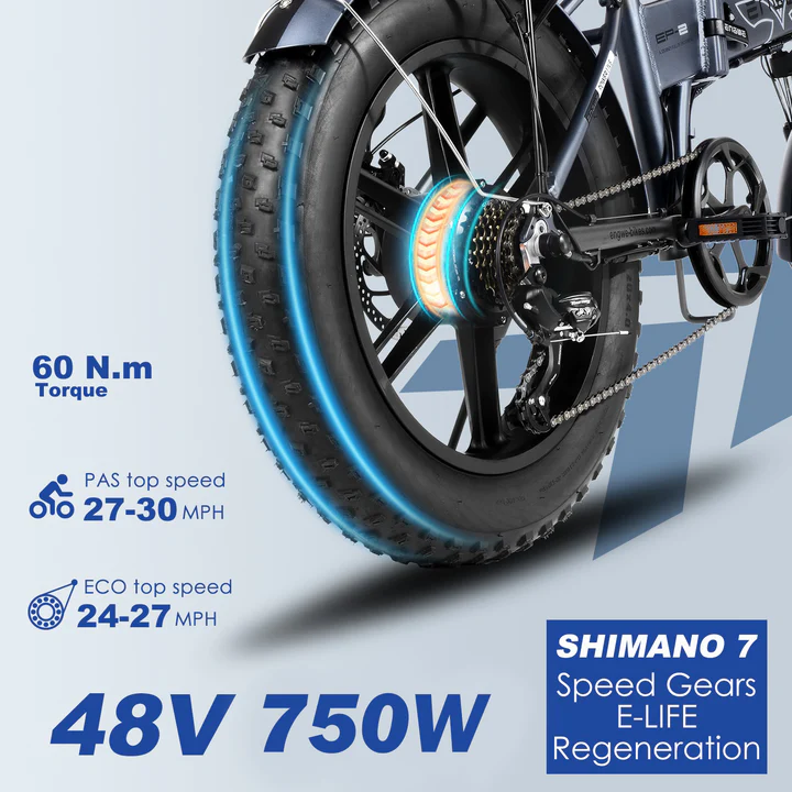 ENGWE EP-2 Pro - Fatbike 250W EU Version - Mat Grijs - Afbeelding 4
