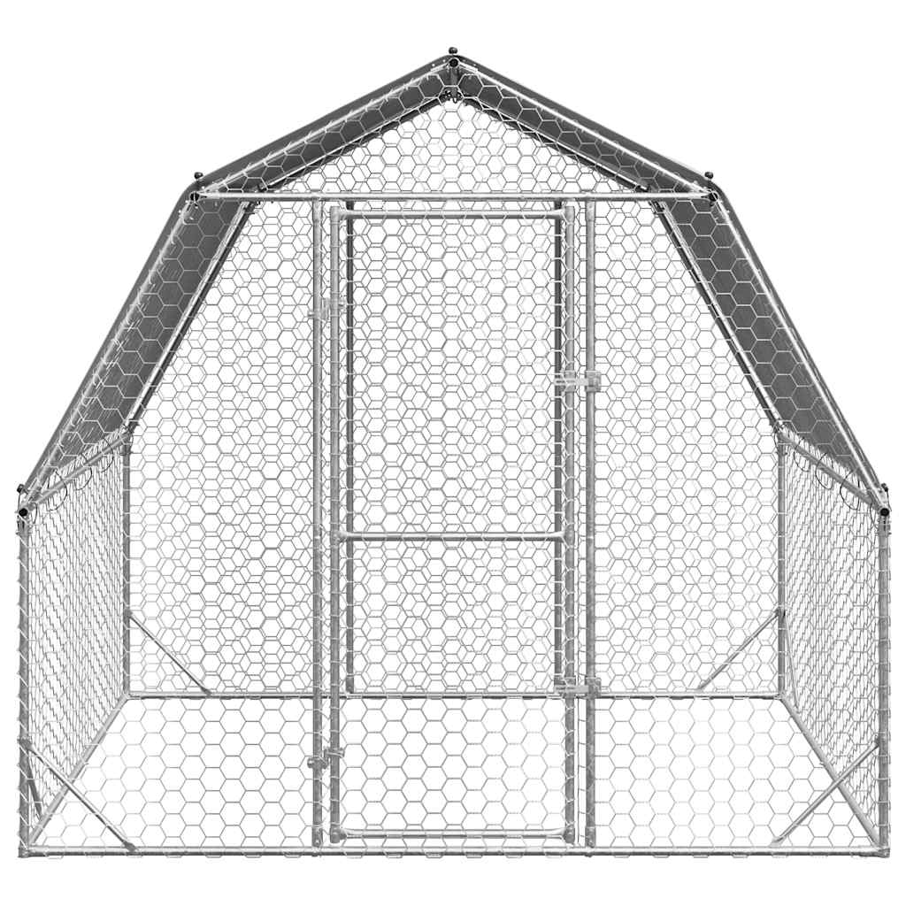 Kippenren met dak 2,5x2x2,25 m gegalvaniseerd staal - Afbeelding 2