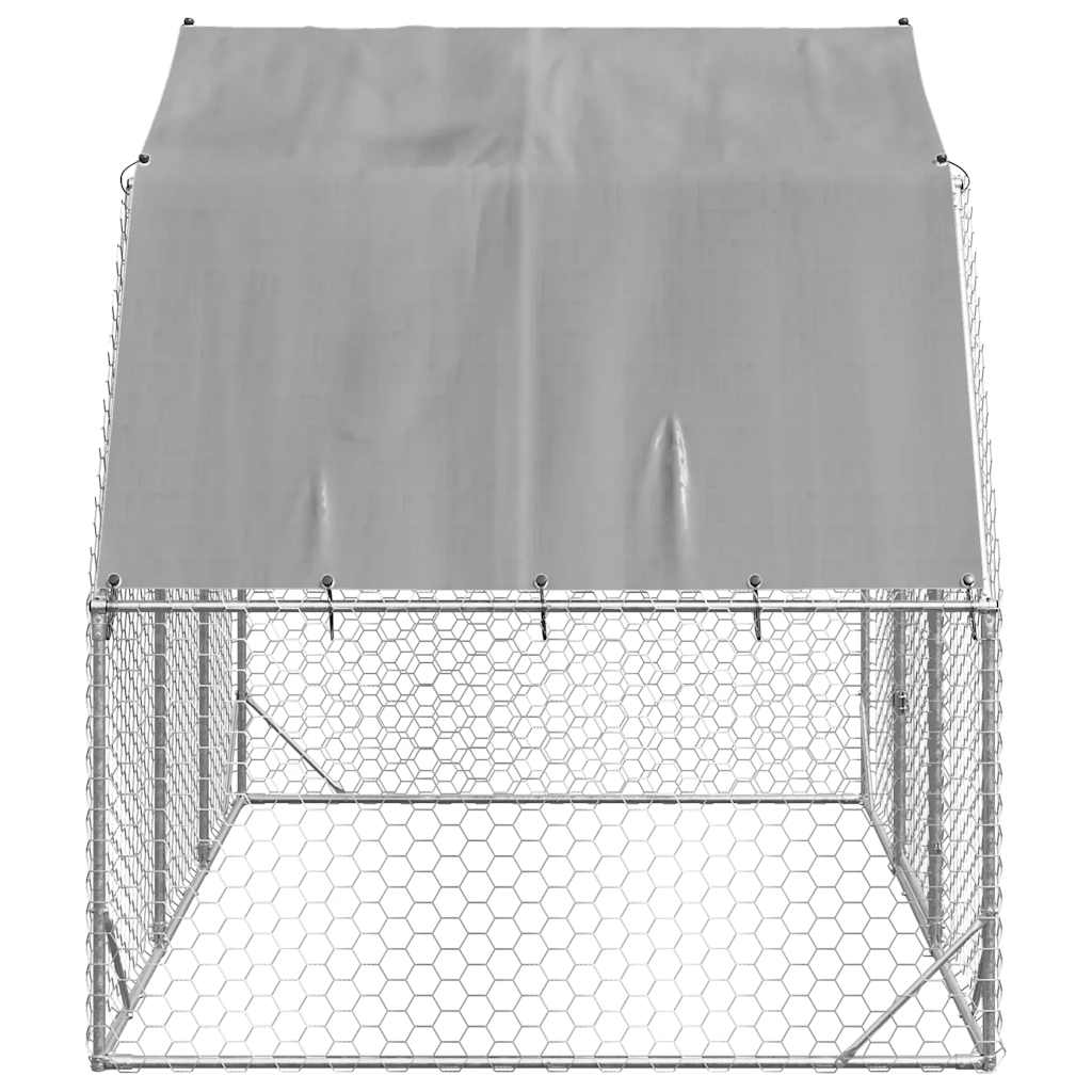 Kippenren met dak 2,5x2x2,25 m gegalvaniseerd staal - Afbeelding 3
