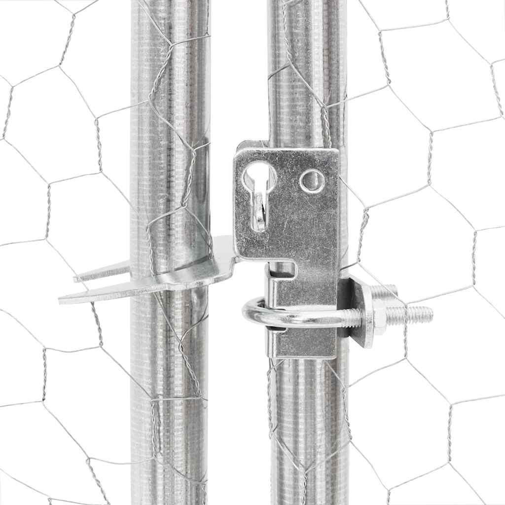 Kippenren met dak 2,5x2x2,25 m gegalvaniseerd staal - Afbeelding 6