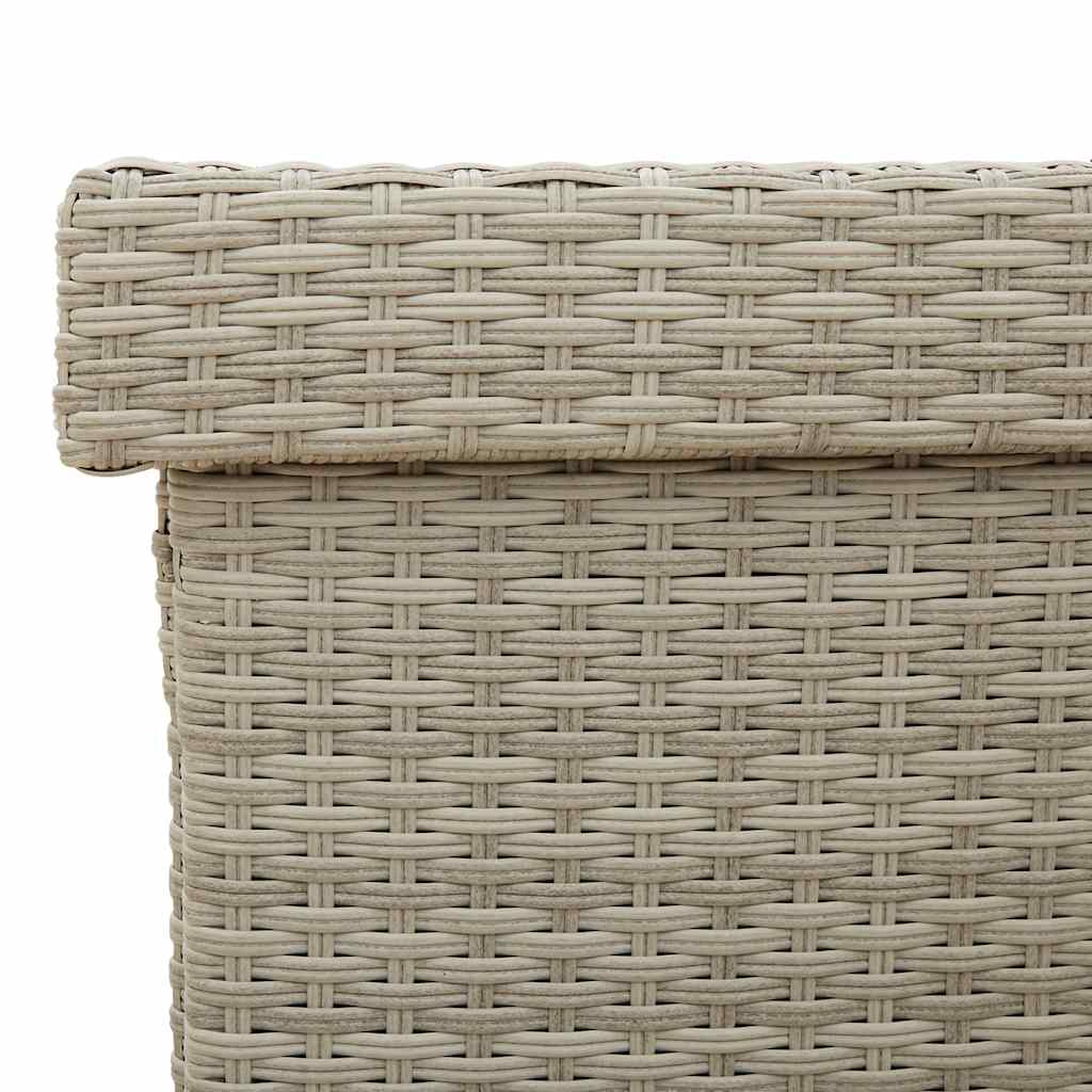 Tuinbox met wielen 110x55x73 cm poly rattan lichtgrijs - Afbeelding 11