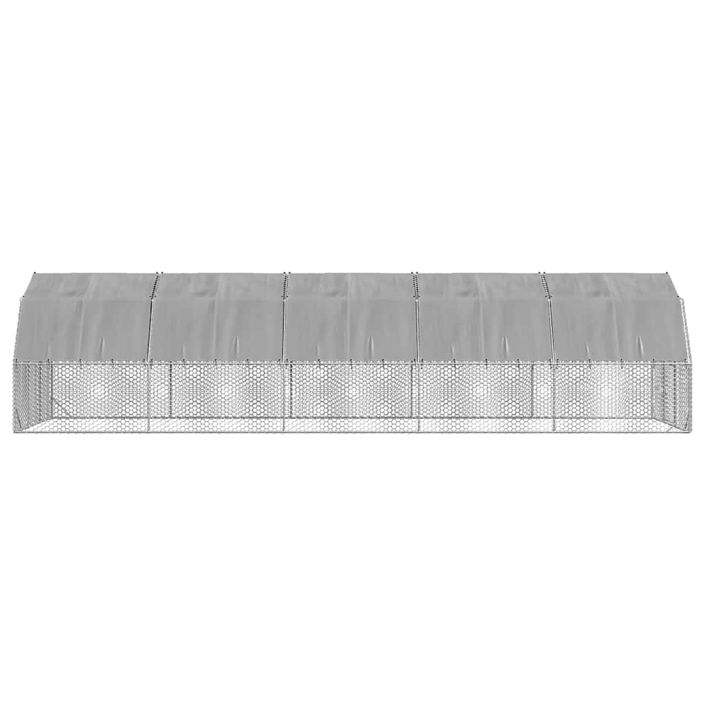 Kippenren met dak 2,5x10x2,25 m gegalvaniseerd staal - Afbeelding 3