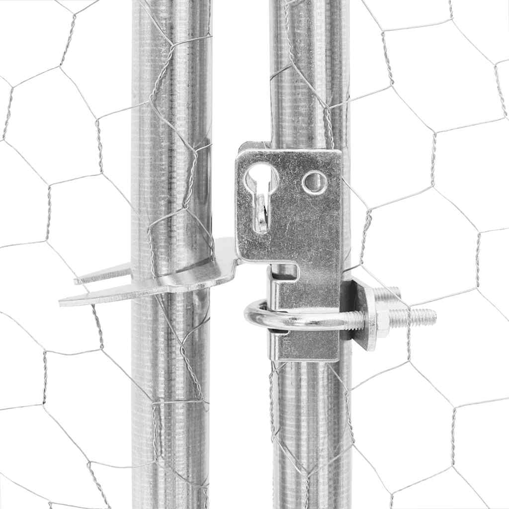 Kippenren met dak 2,5x10x2,25 m gegalvaniseerd staal - Afbeelding 6