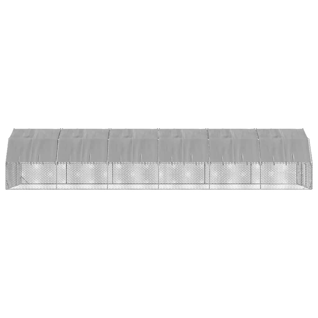 Kippenren met dak 2,5x12x2,25 m gegalvaniseerd staal - Afbeelding 3