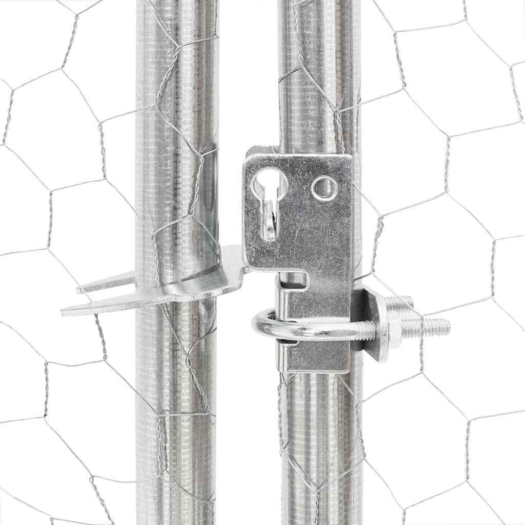 Kippenren met dak 2,5x12x2,25 m gegalvaniseerd staal - Afbeelding 6