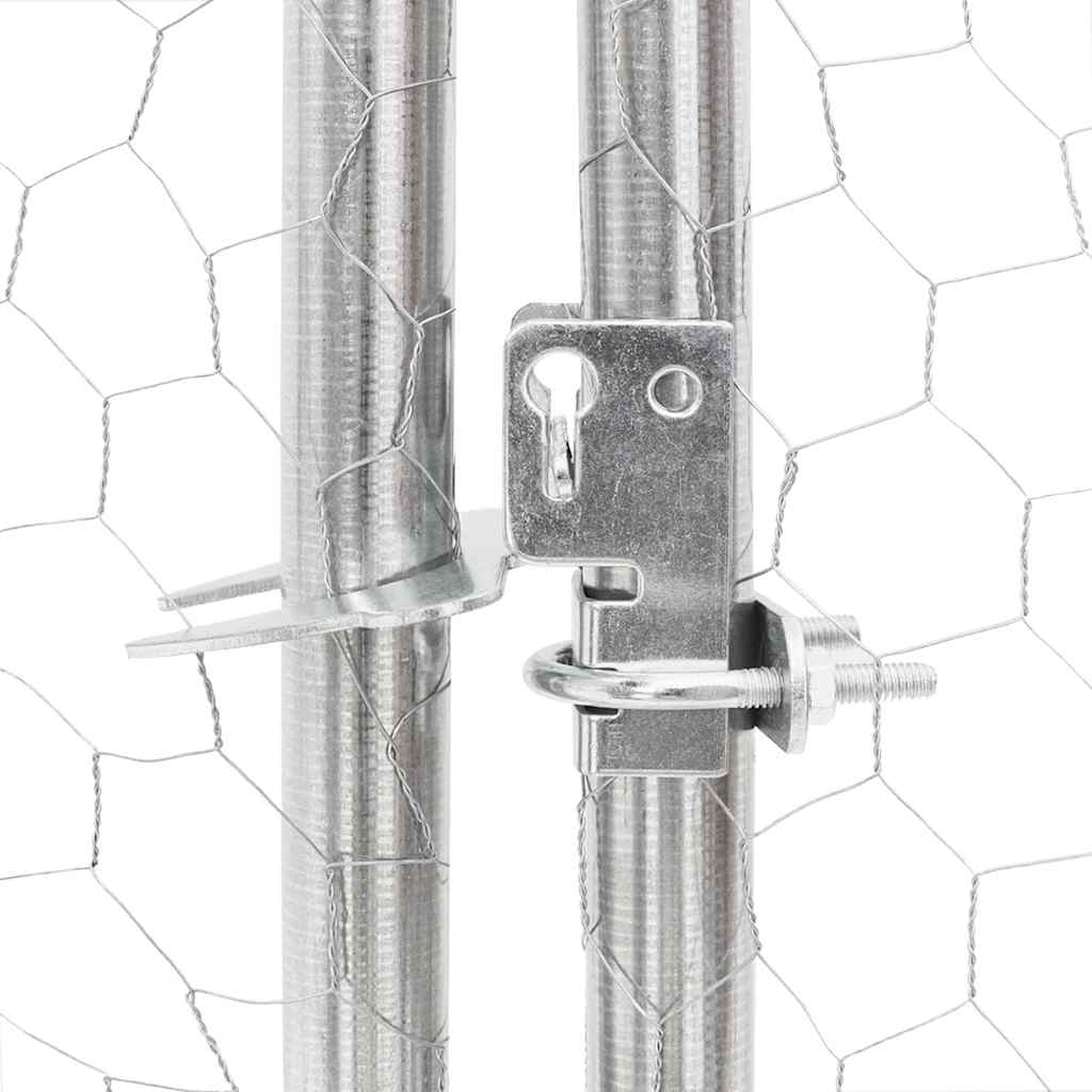 Kippenren met dak 2,5x10x2,25 m gegalvaniseerd staal - Afbeelding 6