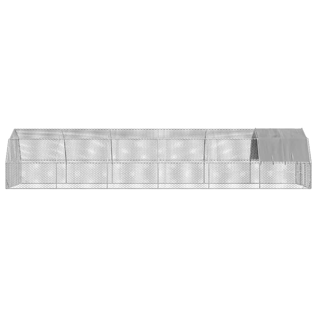 Kippenren met dak 2,5x12x2,25 m gegalvaniseerd staal - Afbeelding 3