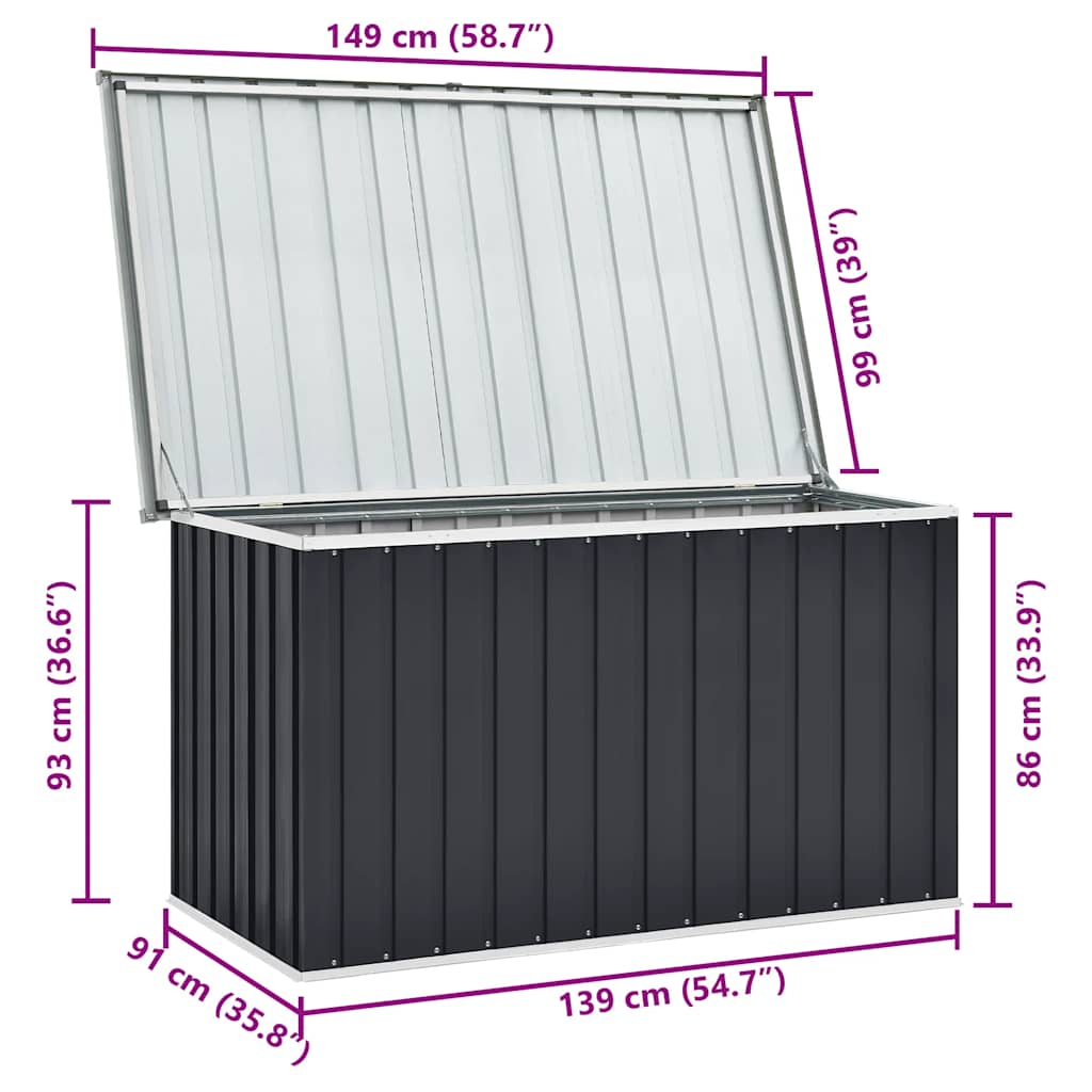 Tuinbox 149x99x93 cm antraciet - Afbeelding 10