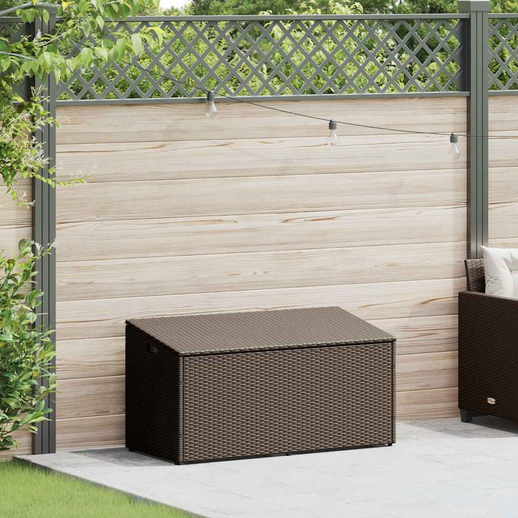 Tuinbox 110x50x58 cm poly rattan bruin - Afbeelding 2