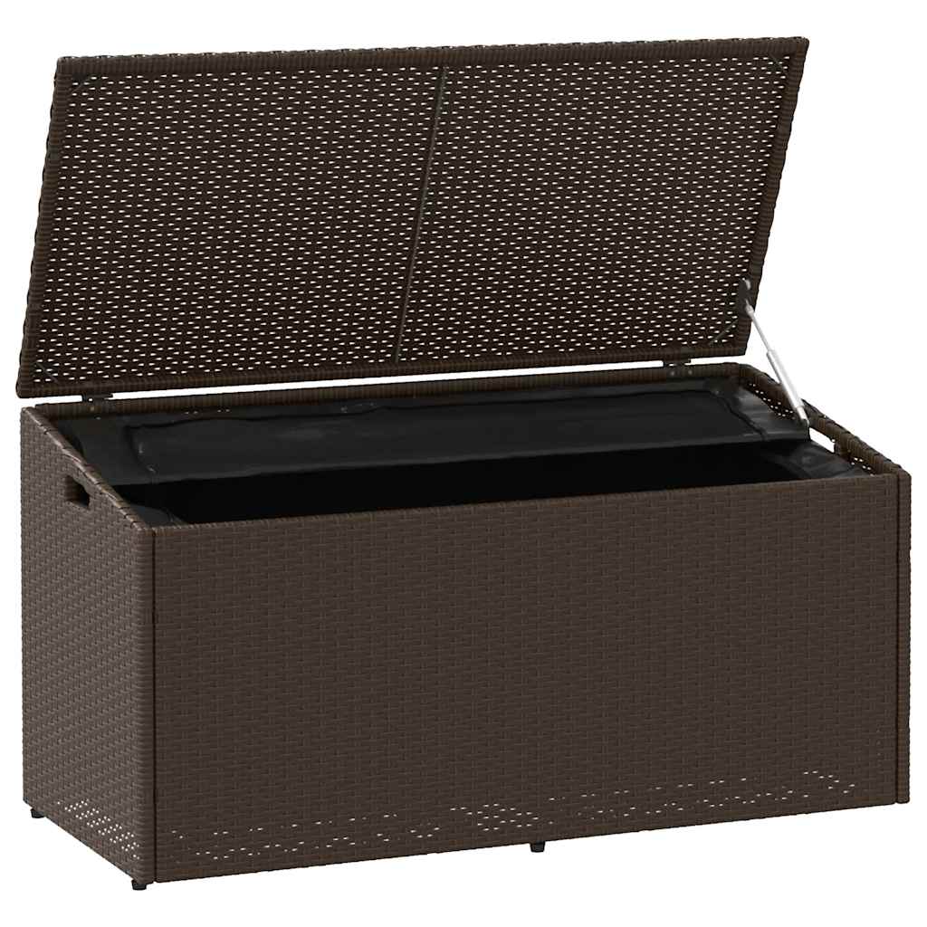 Tuinbox 110x50x58 cm poly rattan bruin - Afbeelding 3