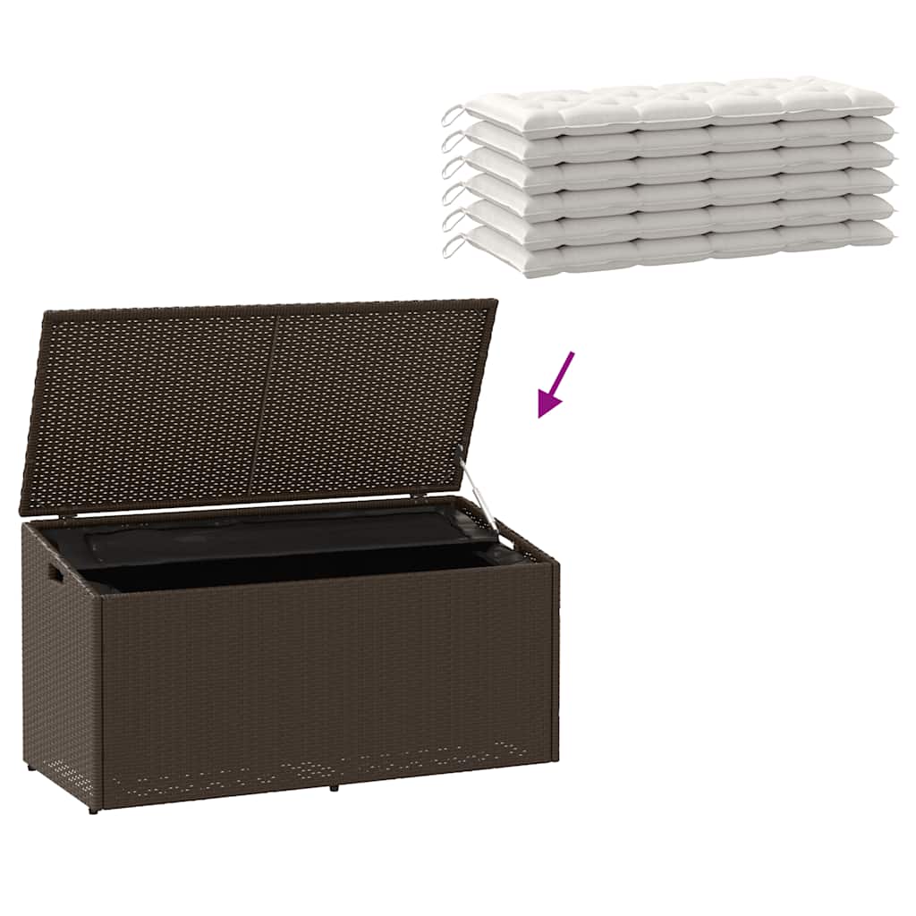 Tuinbox 110x50x58 cm poly rattan bruin - Afbeelding 7