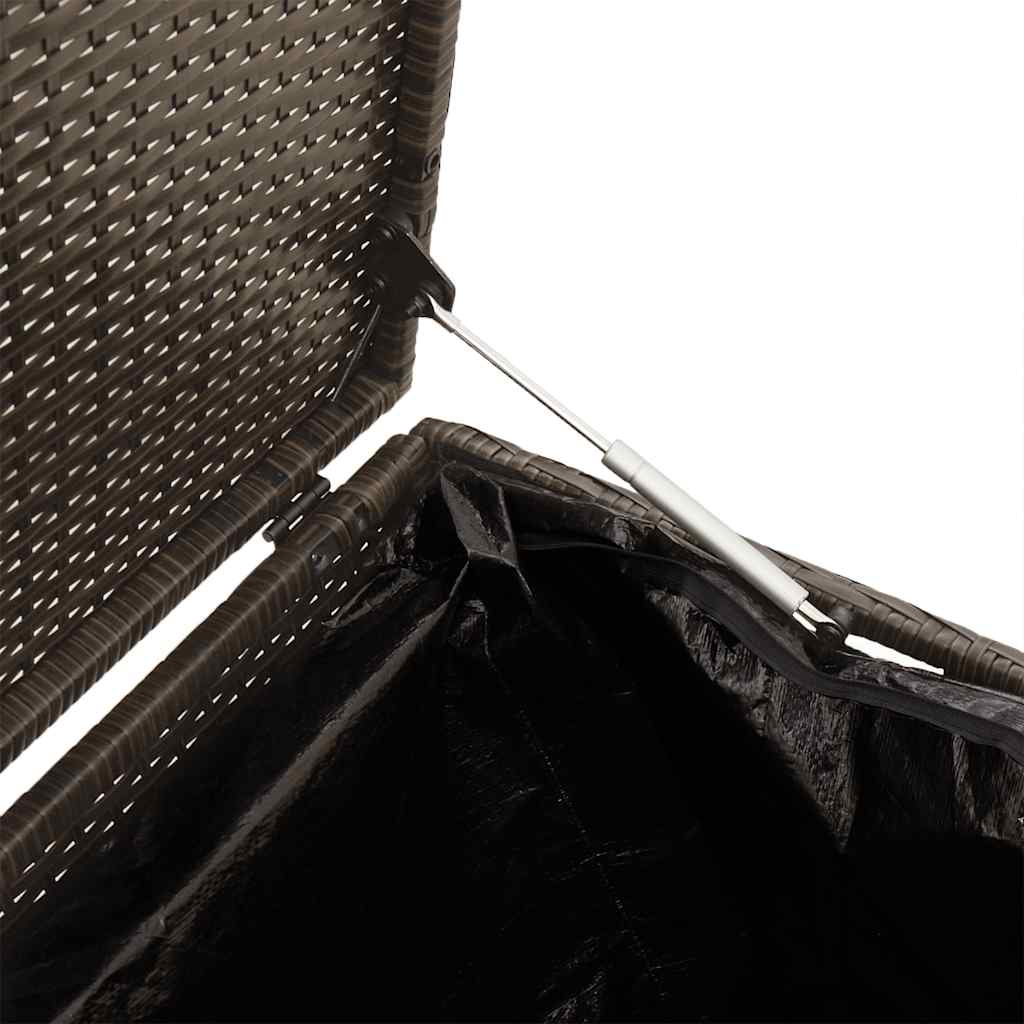 Tuinbox 110x50x58 cm poly rattan bruin - Afbeelding 9