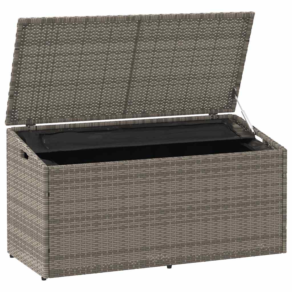 Tuinbox 110x50x58 cm poly rattan grijs - Afbeelding 4