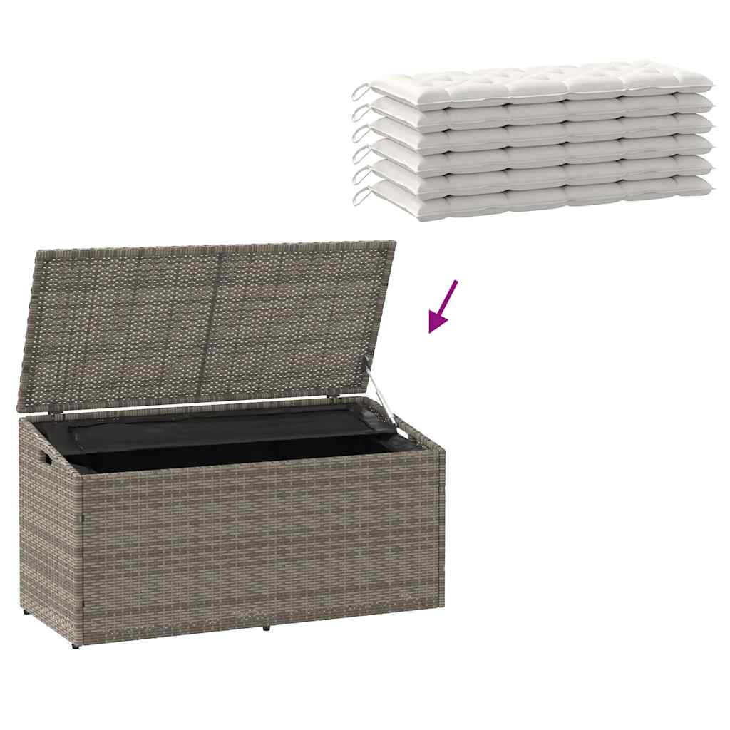 Tuinbox 110x50x58 cm poly rattan grijs - Afbeelding 7