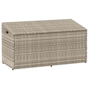 Tuinbox 110x50x58 cm poly rattan lichtgrijs
