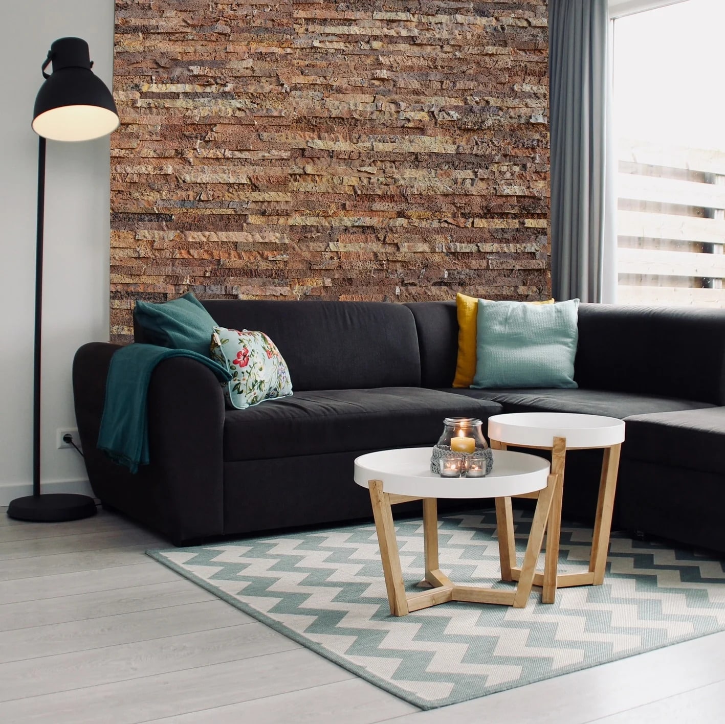 3d schors kurkwand woonkamer vakantiewoning